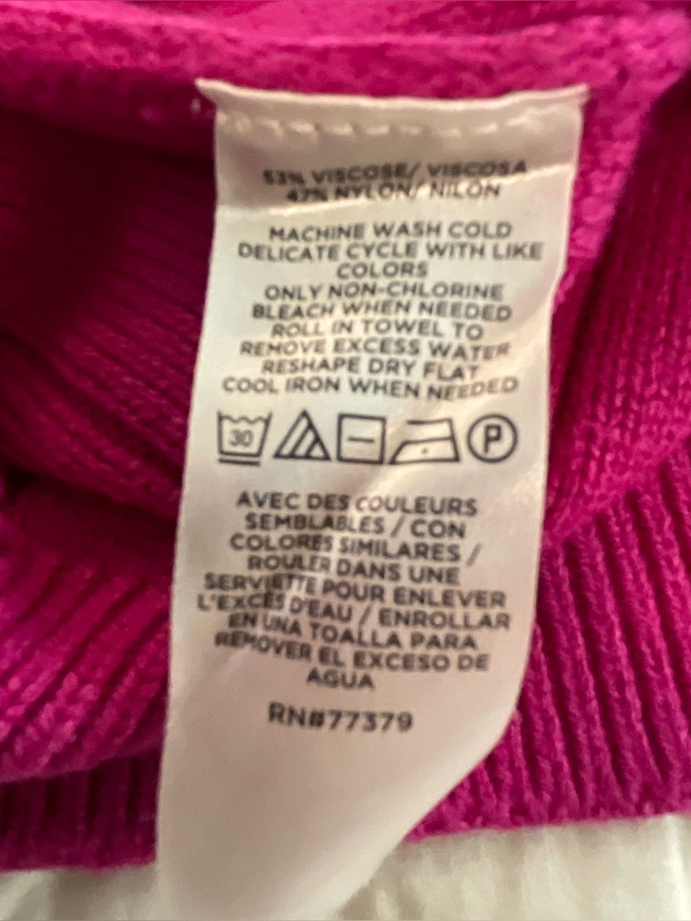 Ann Taylor Short-Sleeve Ribbed Knit Top in Dark Pink - Picture 7 of 7